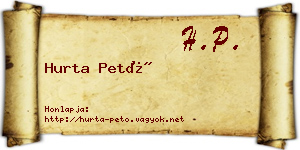 Hurta Pető névjegykártya